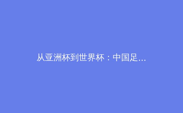 从亚洲杯到世界杯：中国足球的体系性困局与突围路径探析 - 3